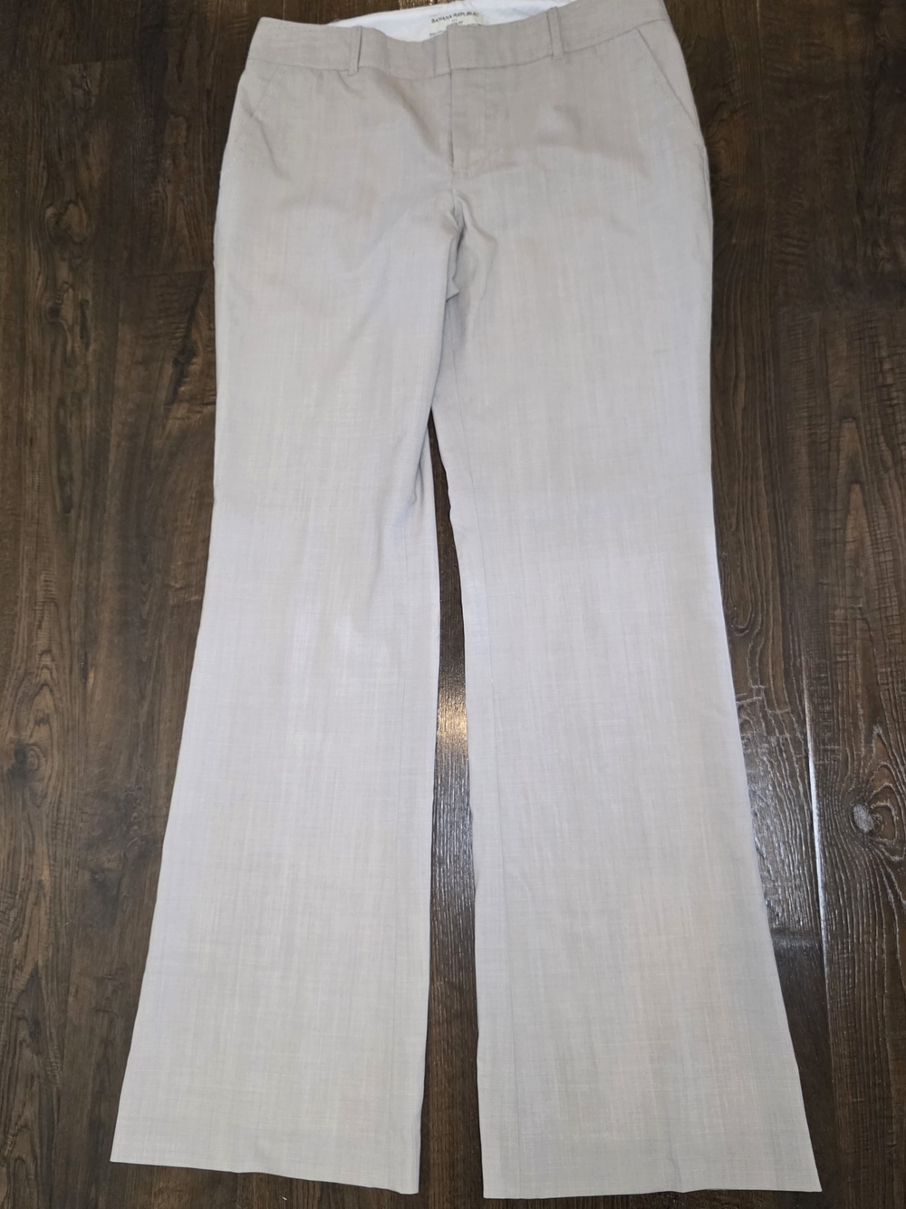 Tailored Light Beige Boot-Cut Pants for Women - Picture 6 of 6